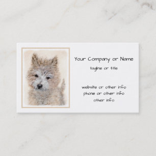 Cairn Terrier Puppy Painting - Original Dog Art Business Card