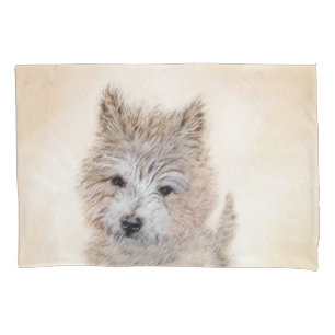 Cairn Terrier Puppy Painting - Original Dog Art Pillowcase