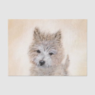 Cairn Terrier Puppy Painting - Original Dog Art Tissue Paper