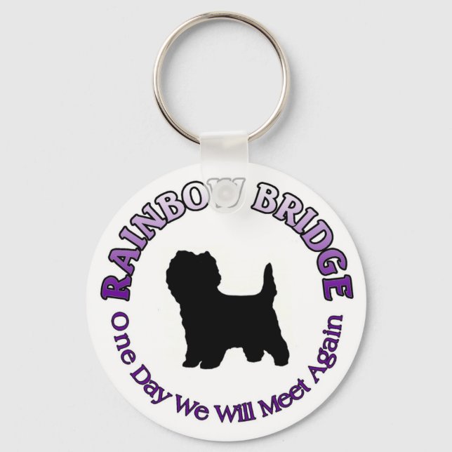 CAIRN TERRIER RAINBOW BRIDGE SYMPATHY KEYCHAIN (Front)