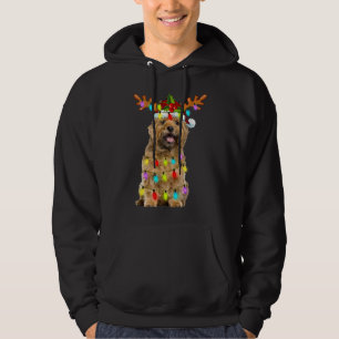 Cairn Terrier Reindeer Christmas Lights Funny Dog  Hoodie