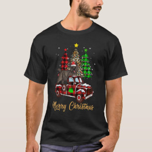 Cairn Terrier Riding Red Truck Xmas Merry Christma T-Shirt