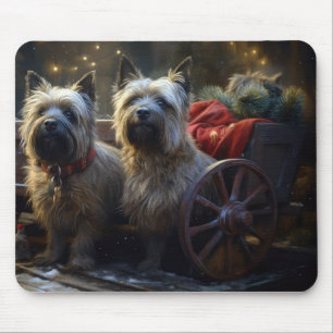 Cairn Terrier Snowy Sleigh Christmas Decor  Mouse Pad