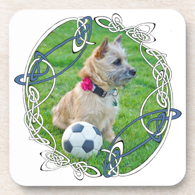 Cairn Terrier Soccer Coaster (Front)