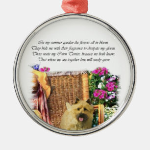 Cairn Terrier Summer Garden Metal Tree Decoration