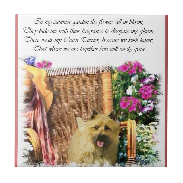 Cairn Terrier Summer Garden Tile (Front)
