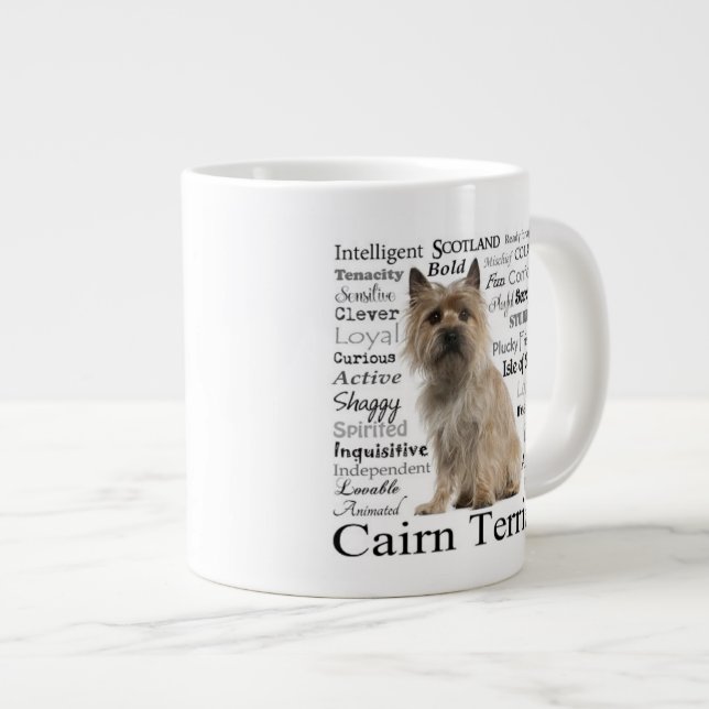 Cairn Terrier Traits Jumbo Mug (Front Right)
