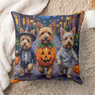 Cairn Terrier Trick-or-Treating Halloween Costumes Cushion