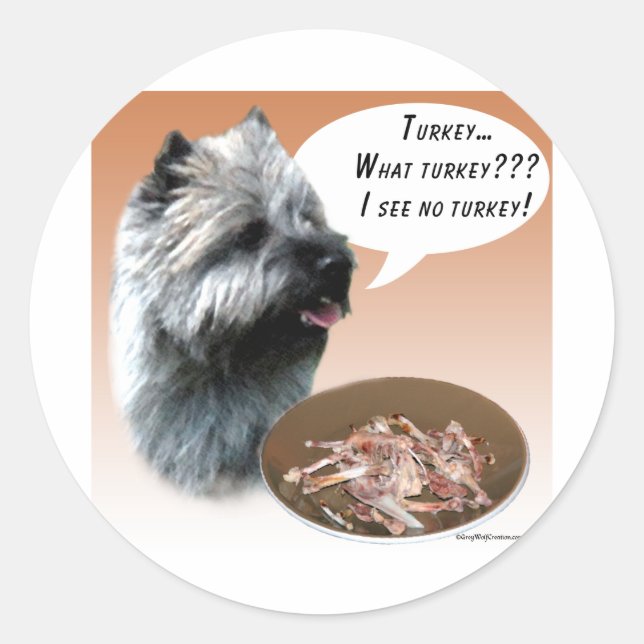 Cairn Terrier Turkey Classic Round Sticker (Front)