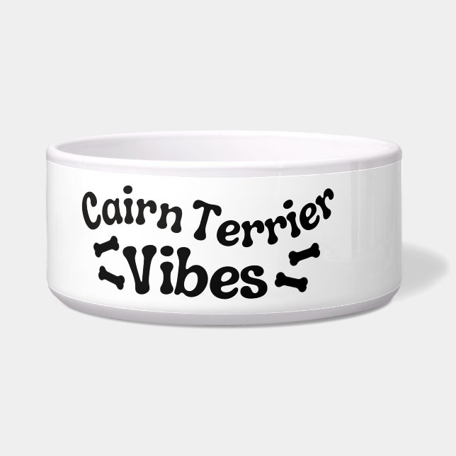 Cairn Terrier Vibes Ceramic Dog Bowl  (Left)