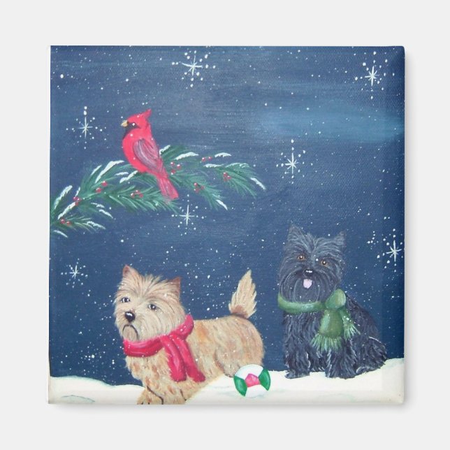 Cairn Terrier Winter Magnet (Front)