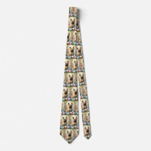 Cairn Terrier with Easter Eggs Holiday Tie