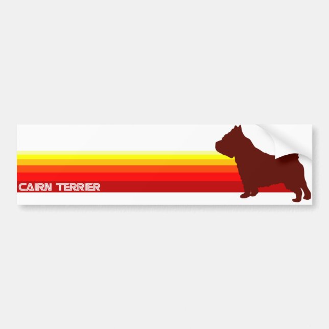 Cairn Terrier With Stripes Bumper Sticker (Front)