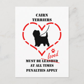Cairn Terriers Must Be Loved Postcard