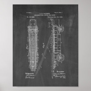 Cairnes Extension Fire-ladder And Truck Patent - C Poster