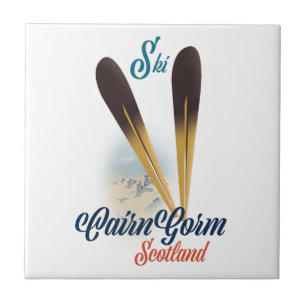 CairnGorm Scotland Ski poster Ceramic Tile