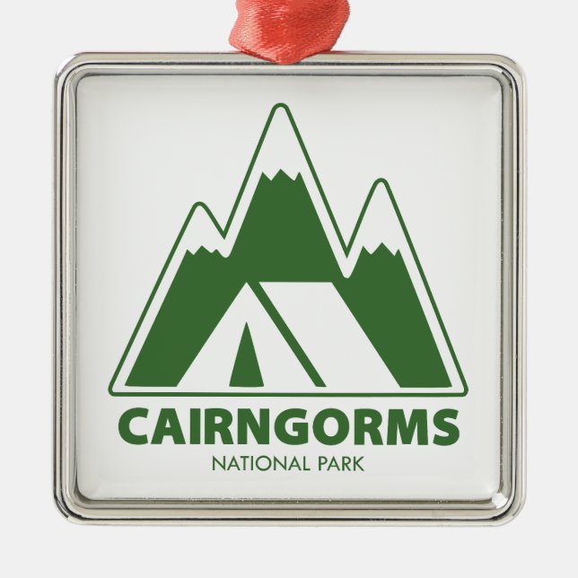 Cairngorms National Park Mountains Camping Metal Ornament (Front)