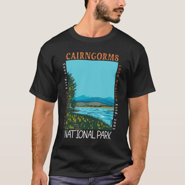 Cairngorms National Park Scotland Distressed T-Shirt (Front)