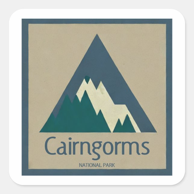 Cairngorms National Park Scotland Rustic Square Sticker (Front)