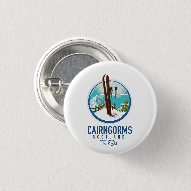 Cairngorms scotland logo 3 cm round badge (Front & Back)