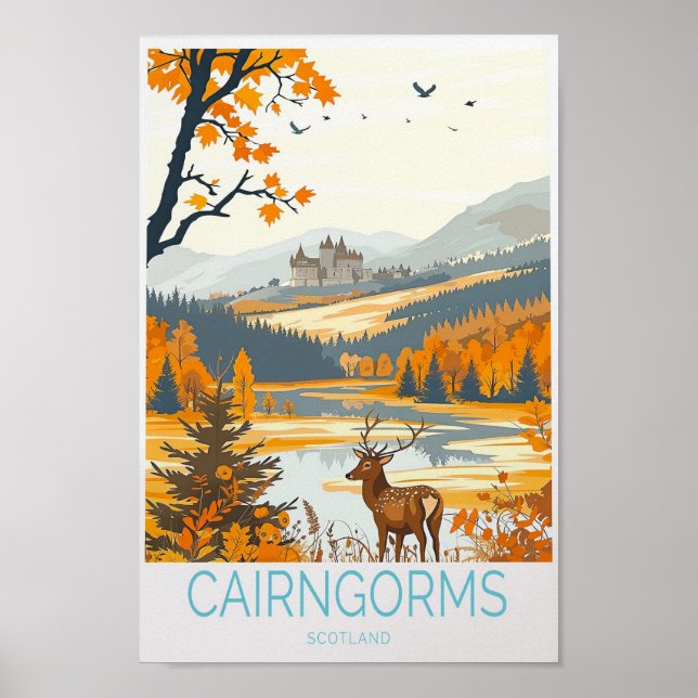 Cairngorms Travel Poster - Scotland Travel Wall (Front)