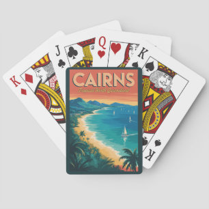 Cairns Australia Illustration Travel Art Vintage Playing Cards