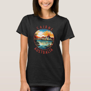 Cairns Australia Retro Distressed Circle T-Shirt