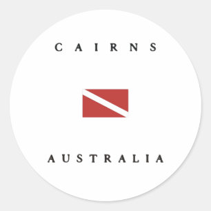 Cairns Australia Scuba Dive Flag Classic Round Sticker