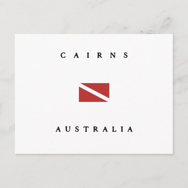 Cairns Australia Scuba Dive Flag Postcard (Front)