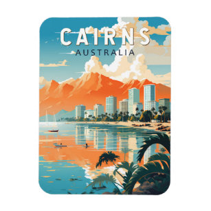 Cairns Australia Travel Art Vintage Magnet