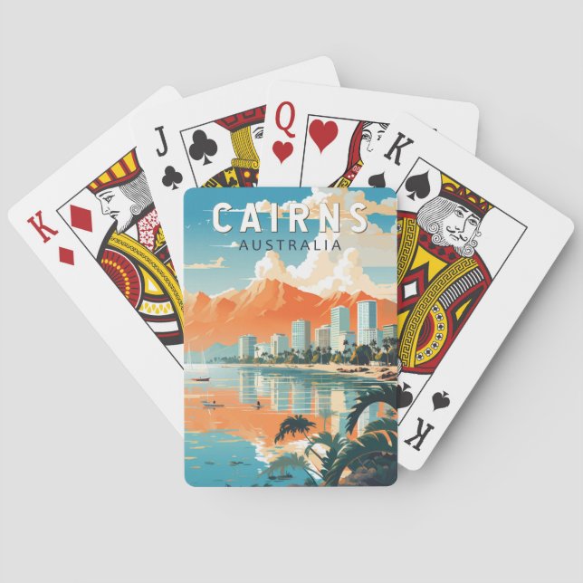 Cairns Australia Travel Art Vintage Playing Cards (Back)