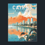 Cairns Australia Travel Art Vintage Postcard<br><div class="desc">Cairns retro vector travel design. Cairns is a city in Queensland,  Australia,  on the tropical northeast coast of Far North Queensland. It was founded in 1876 and is considered the gateway to Australia's Great Barrier Reef and the Wet Tropics Rainforest.</div>
