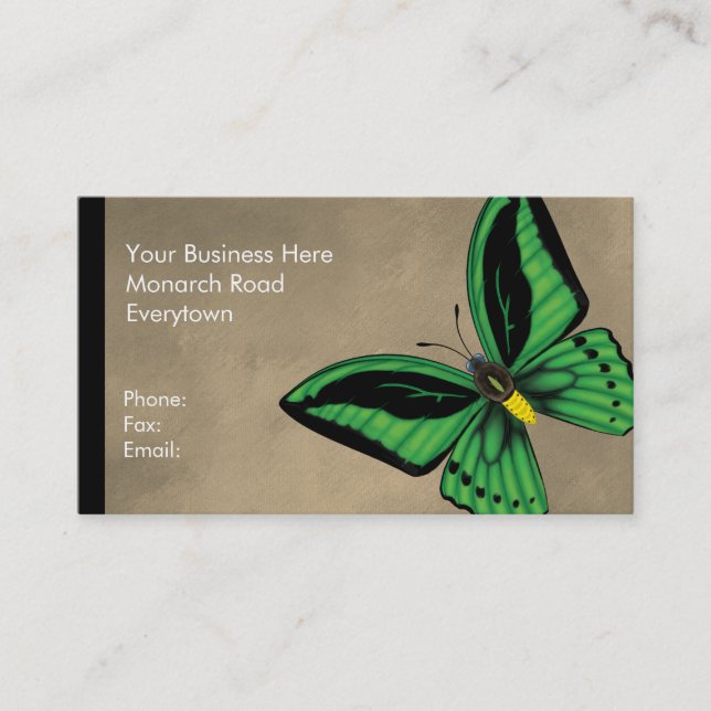 Cairns Birdwing Butterfly Dorsal and Ventral Business Card (Front)