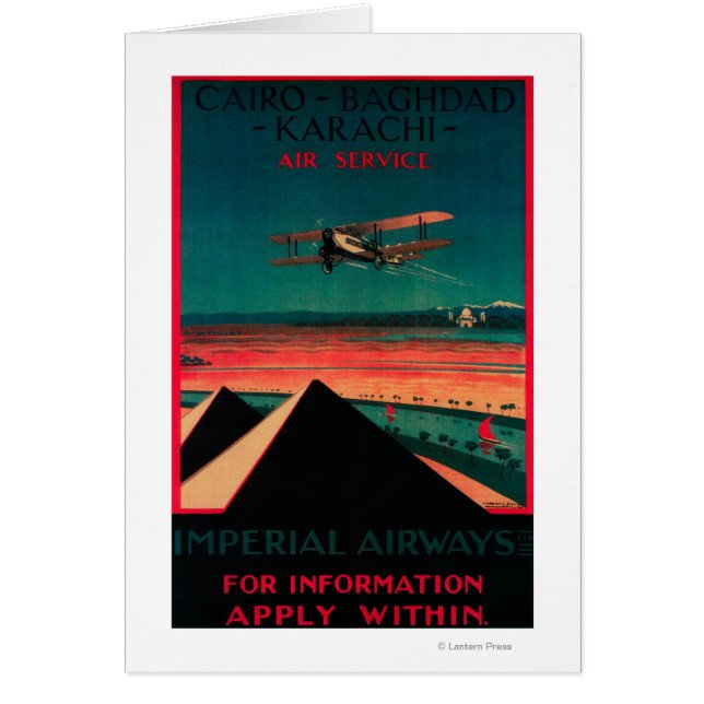 Cairo - Bagdad - Karachi Air Vintage Poster (Front)