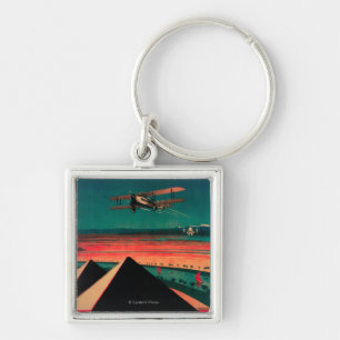 Cairo - Bagdad - Karachi Air Vintage Poster Key Ring