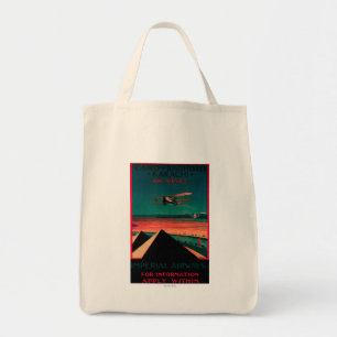 Cairo - Bagdad - Karachi Air Vintage Poster Tote Bag