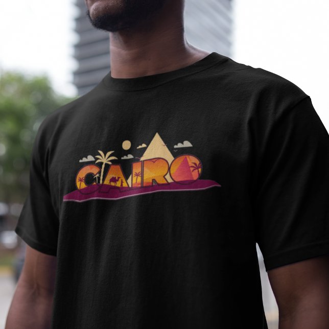 Cairo City Lettering With Camels T-Shirt (Creator Uploaded)