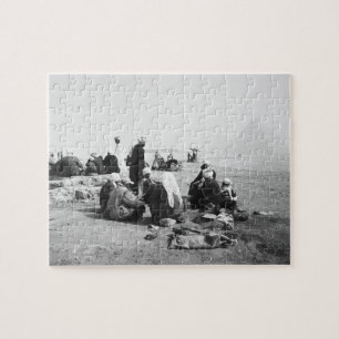 Cairo Egypt, Camel Jockeys Giza Pyramids (NR) 2 Jigsaw Puzzle