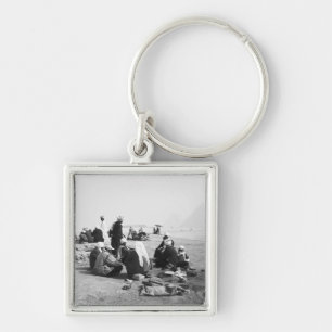 Cairo Egypt, Camel Jockeys Giza Pyramids (NR) 2 Key Ring