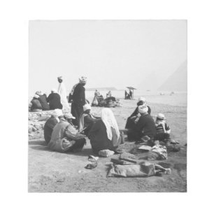 Cairo Egypt, Camel Jockeys Giza Pyramids (NR) 2 Notepad