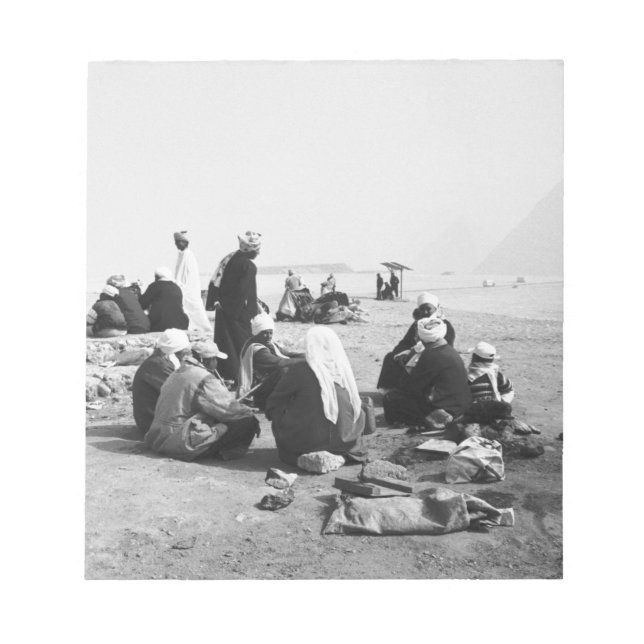 Cairo Egypt, Camel Jockeys Giza Pyramids (NR) 2 Notepad (Front)