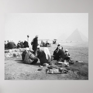 Cairo Egypt, Camel Jockeys Giza Pyramids (NR) 2 Poster