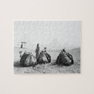Cairo Egypt, Camel Jockeys Giza Pyramids (NR) Jigsaw Puzzle