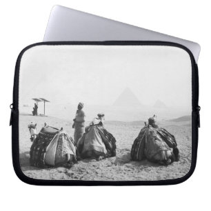Cairo Egypt, Camel Jockeys Giza Pyramids (NR) Laptop Sleeve