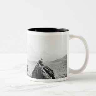 Cairo Egypt, Camel Jockeys Giza Pyramids (NR) Two-Tone Coffee Mug