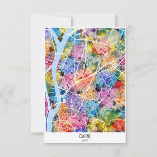 Cairo Egypt City Map Thank You Card