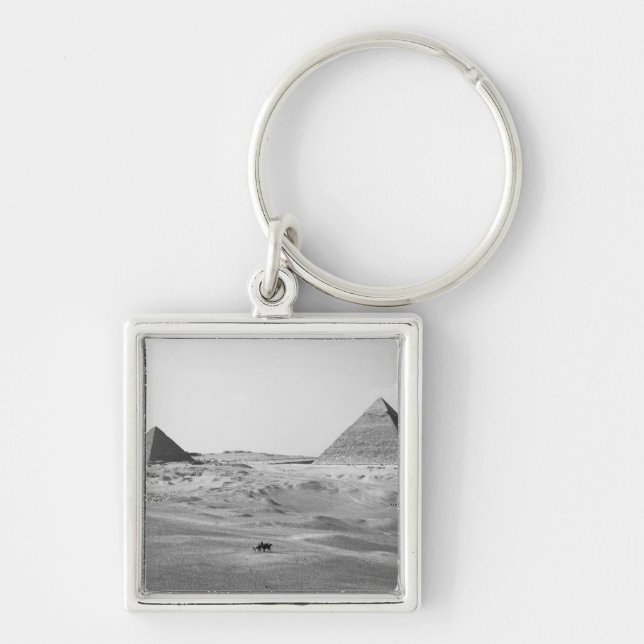 Cairo Egypt, Giza Pyramids Key Ring (Front)