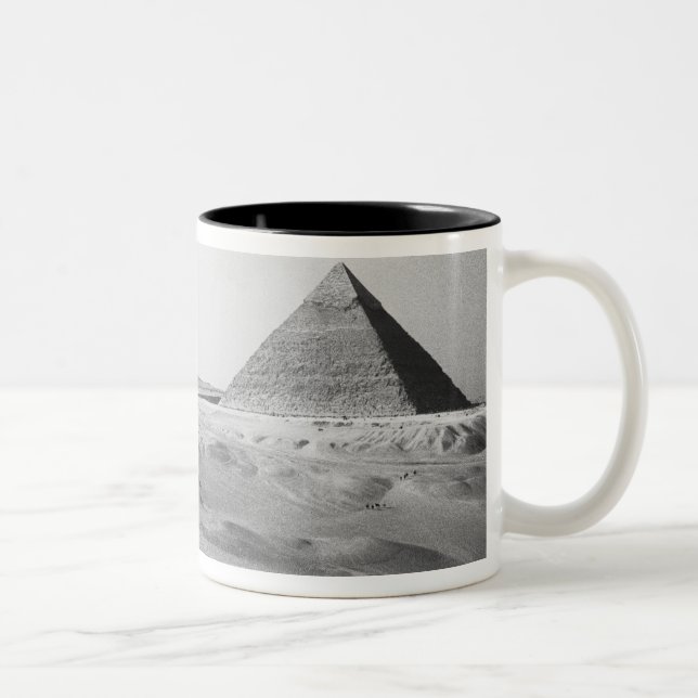 Cairo Egypt, Giza Pyramids Two-Tone Coffee Mug (Right)