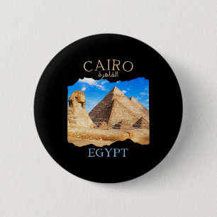 Cairo Egypt Pyramids cairo' In Arabic Egyptian Vac 6 Cm Round Badge