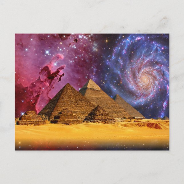 Cairo Egypt Pyramids Galaxy Postcard (Front)